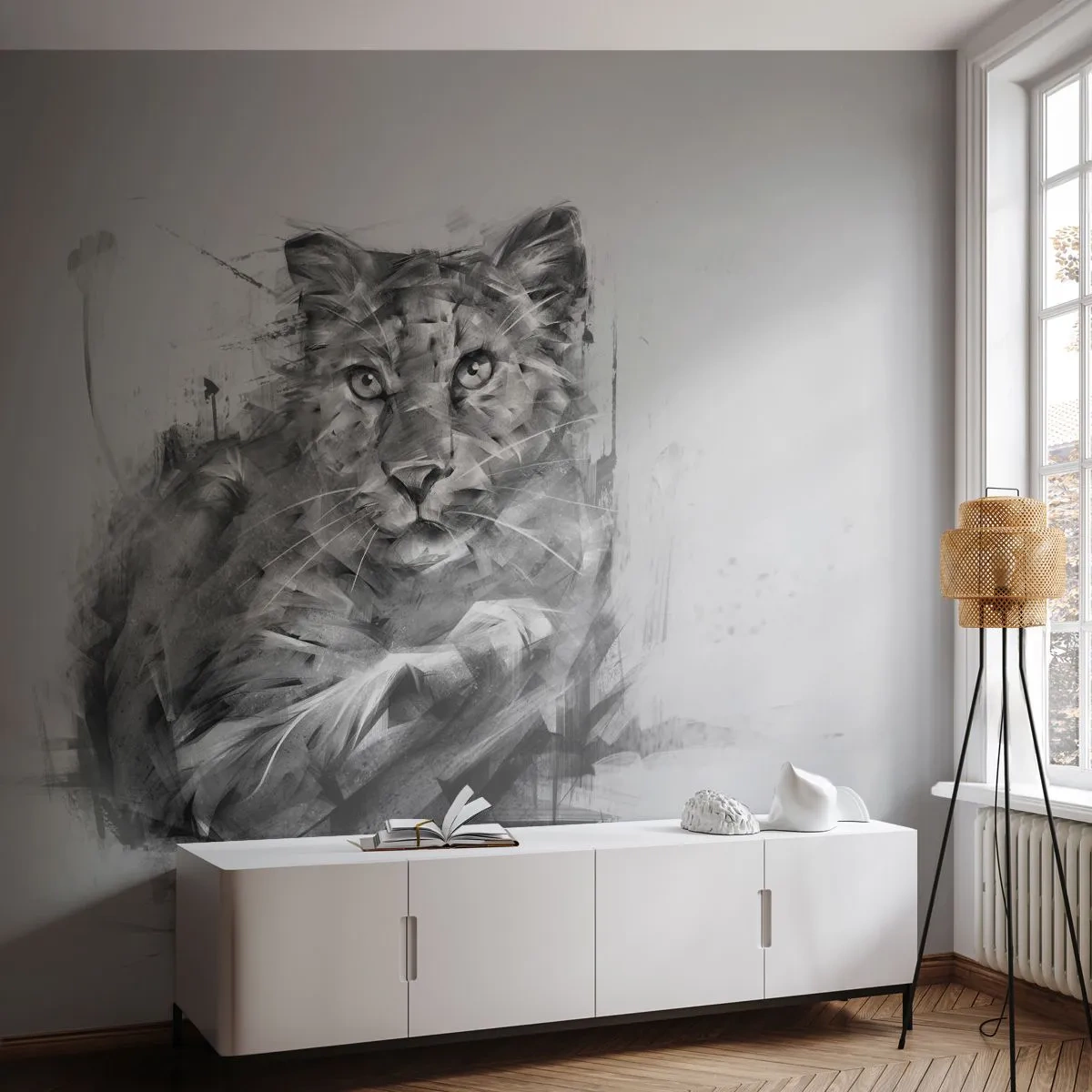 Tapet Standard Eco - Da, te ascult cu atenție - Panteră, Animale, Pisica sălbatică - 400x280 cm