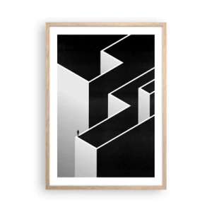 Poster în ramă de stejar deschis - Singurătate la vârf - 50x70 cm