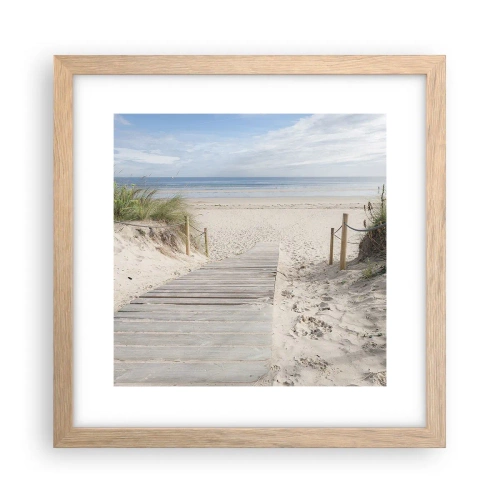 Poster în ramă de stejar deschis - Dincolo de orizont - 30x30 cm