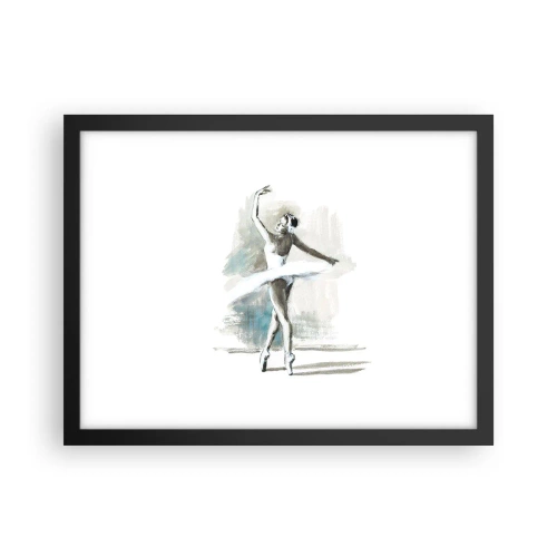 Poster în ramă neagră - Fermecată într-o lebădă - 40x30 cm