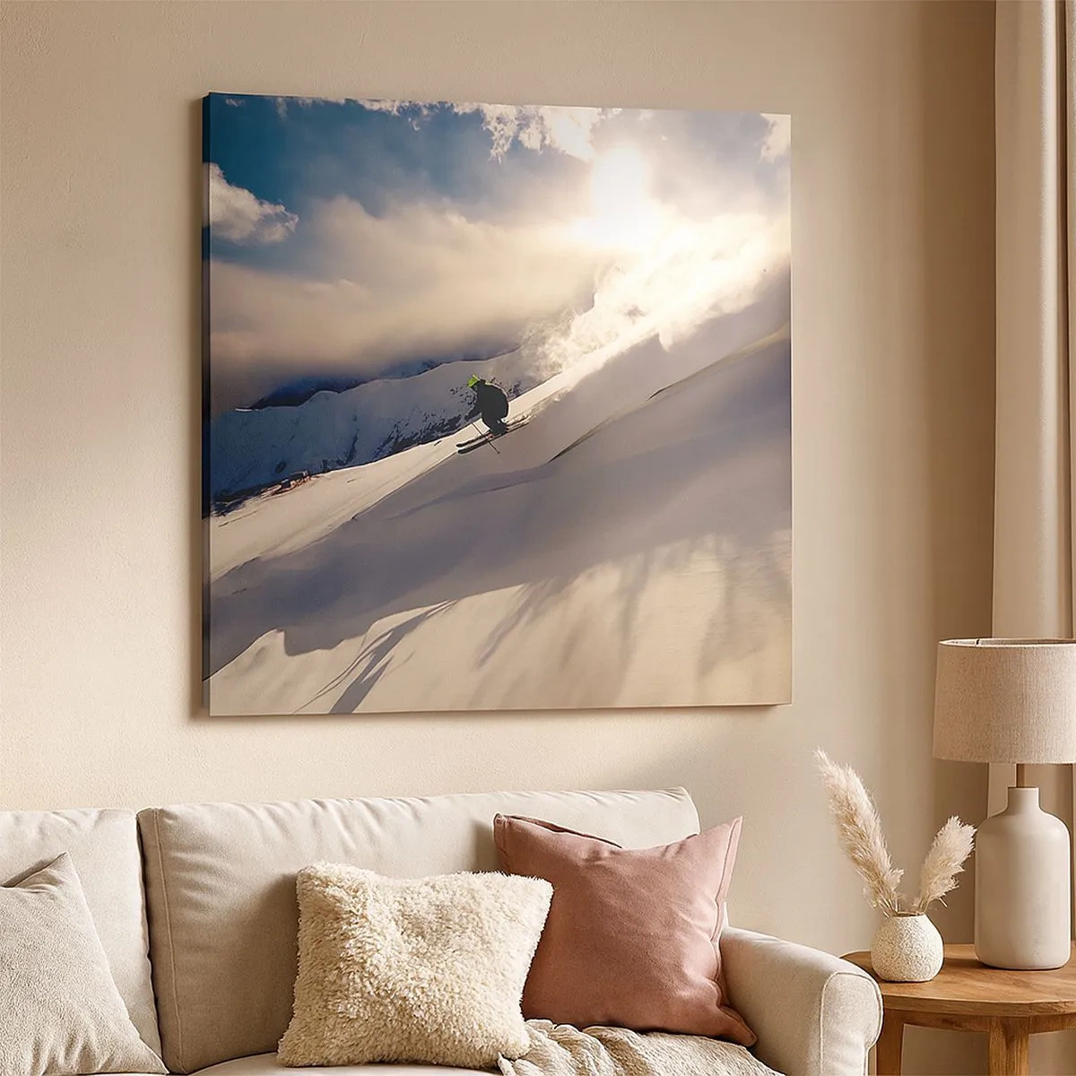 Tablou pe pânză - Provocarea munților - 30x30 cm