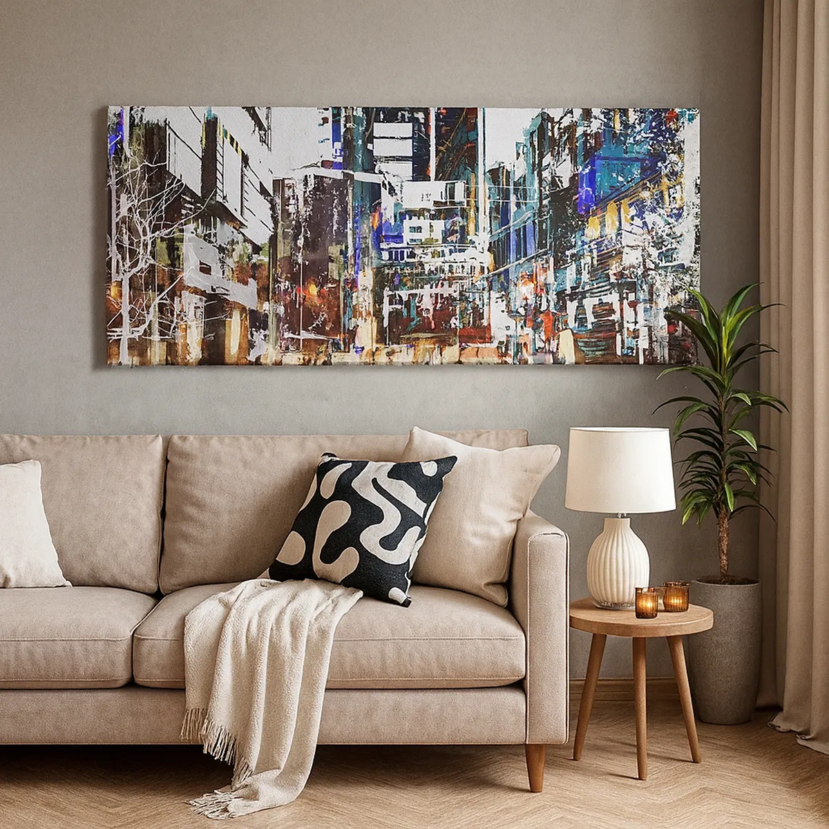 Tablou pe pânză - Orașul pâlpâind - 30x30 cm
