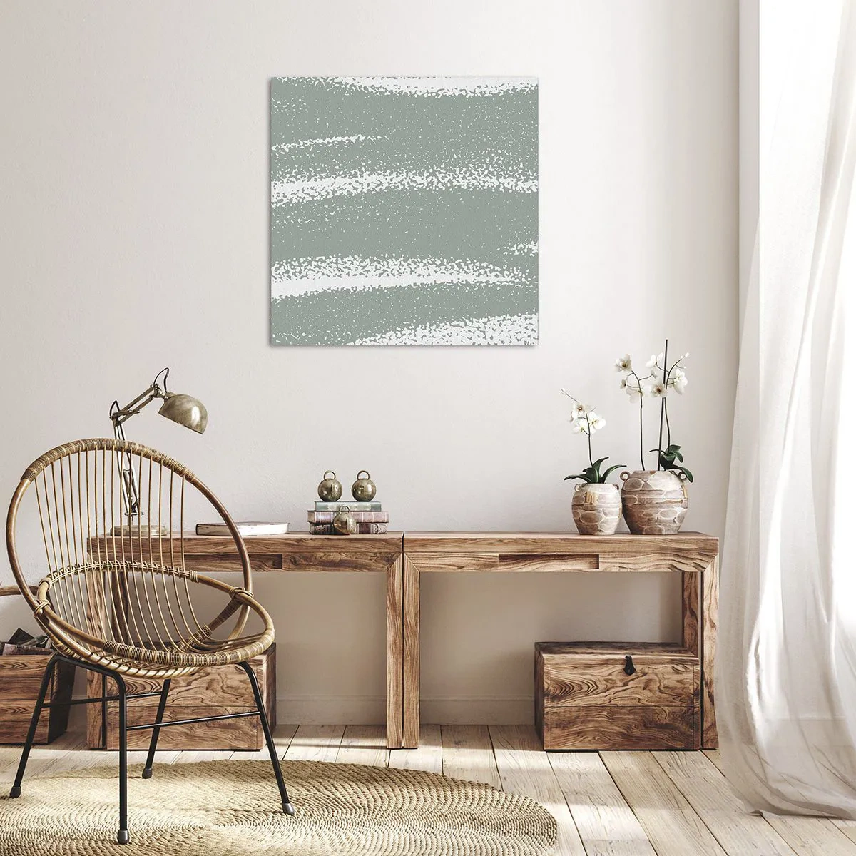 Tablou pe pânză - Abstracție în stil de iarnă - 30x30 cm