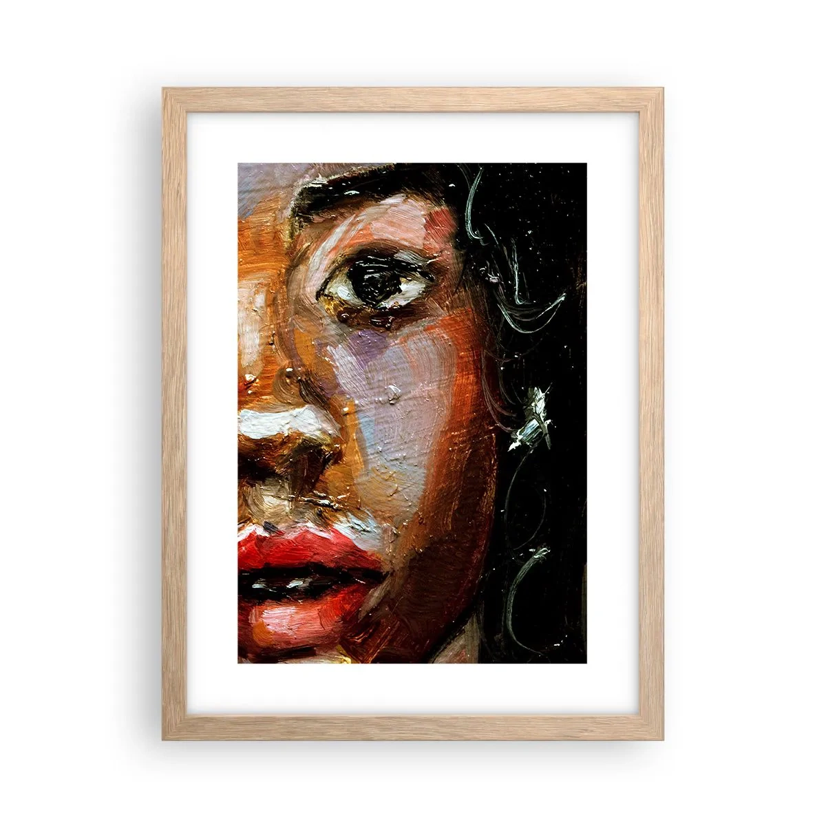 Poster în ramă de stejar deschis - Negru și strălucire - 30x40 cm