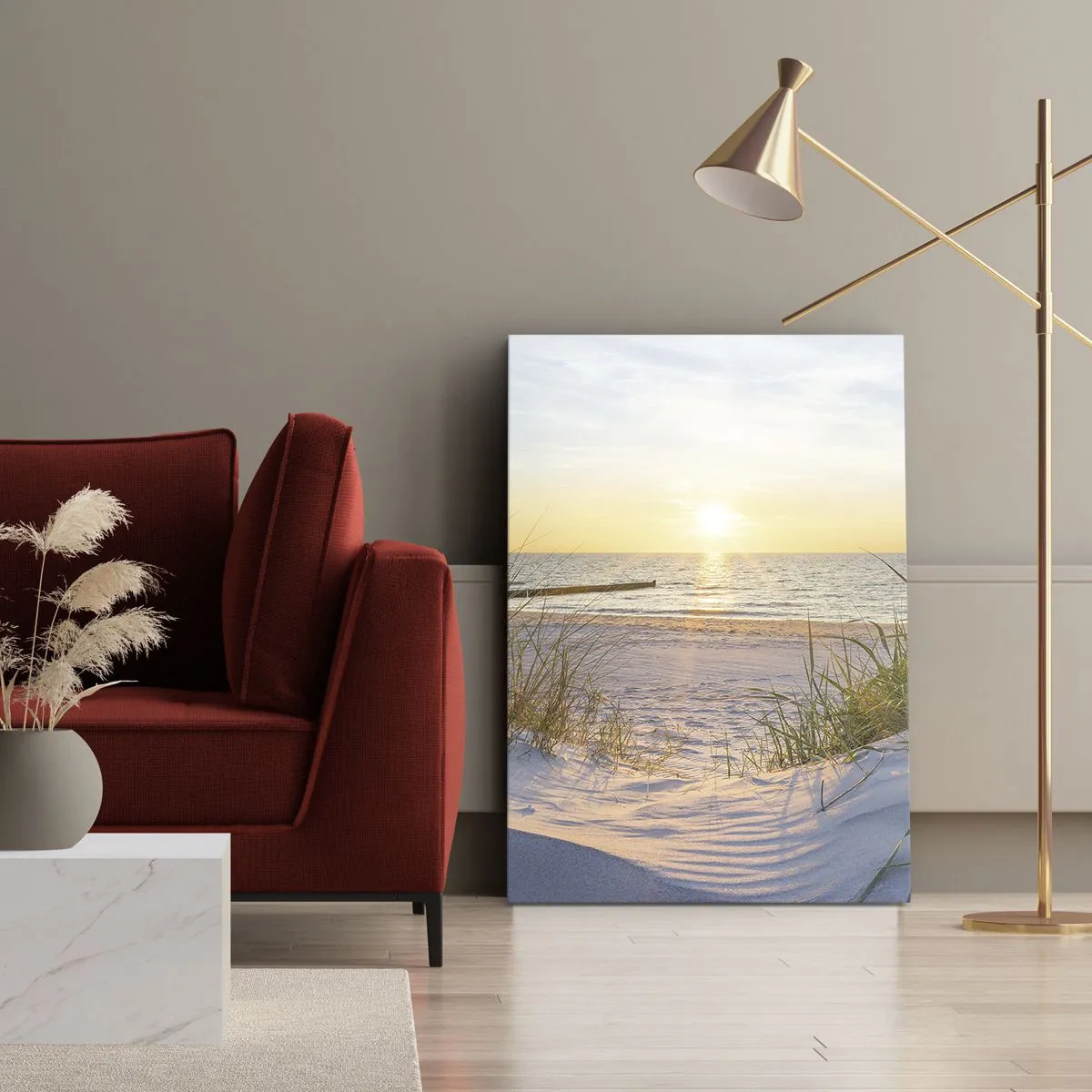 Tablou pe pânză - Zumzet de mare, o plajă sălbatică printre ierburi... - 50x70 cm