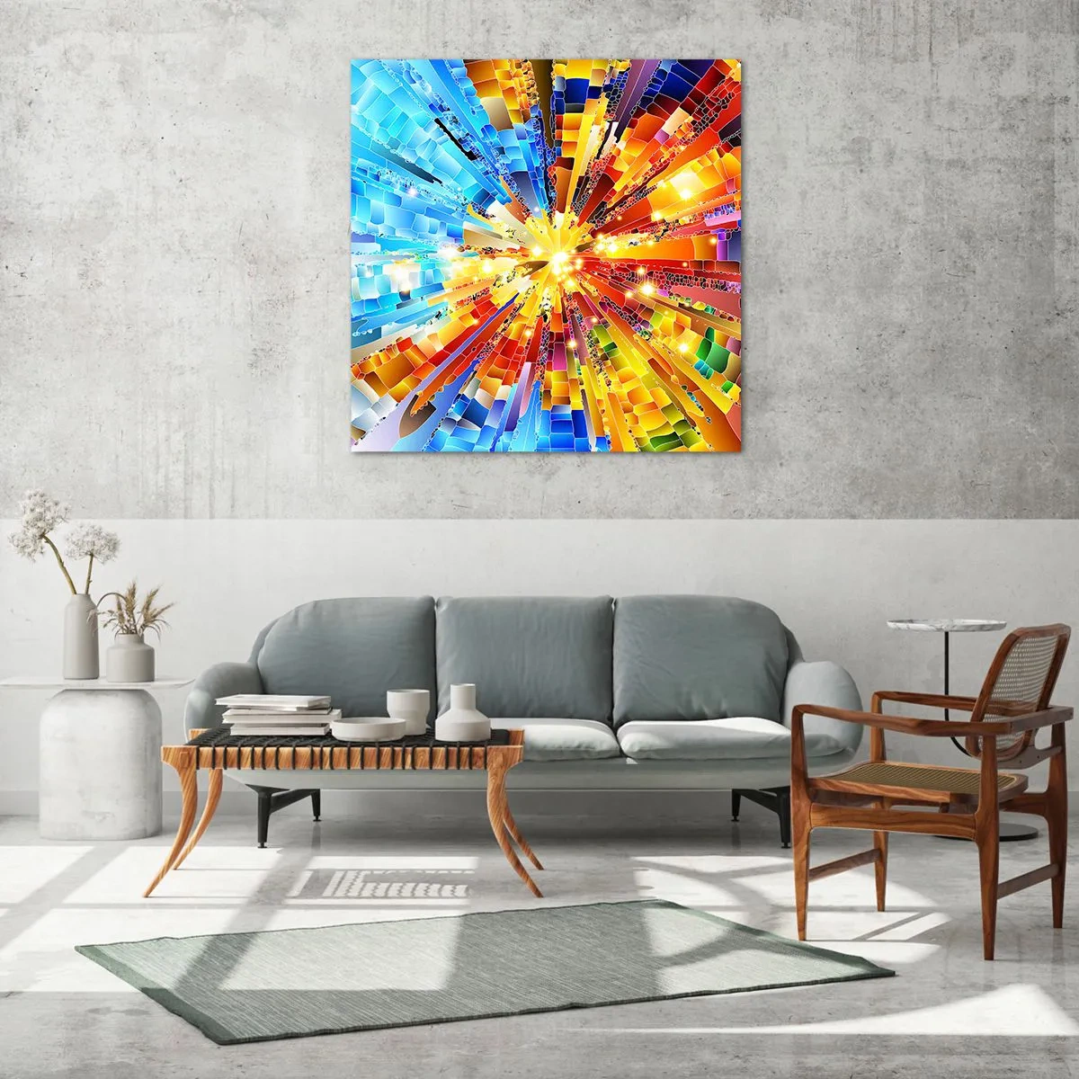 Tablou pe sticlă - In medias res - 40x40 cm