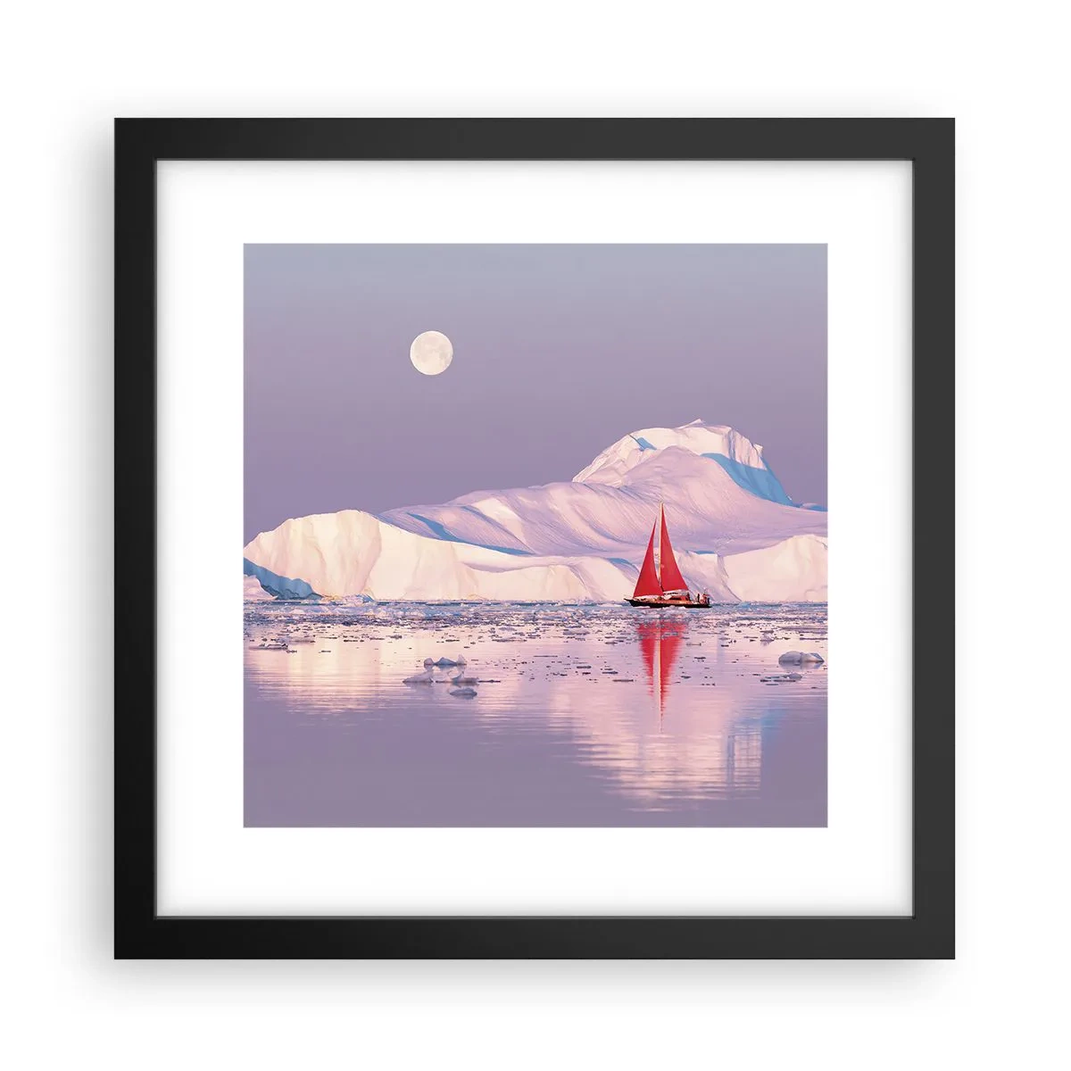 Poster în ramă neagră - Căldura pânzei, frigul gheții - 30x30 cm
