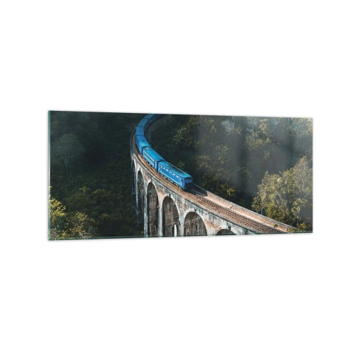 Tablou pe sticlă - Cu trenul spre natură - 120x50 cm