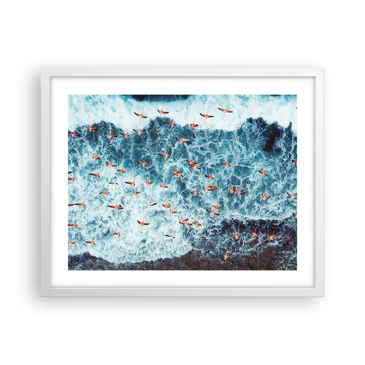 Poster în ramă albă - Parada de la malul mării - 50x40 cm