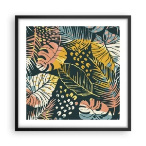 Poster în ramă neagră - Fantezie cu frunze - 50x50 cm