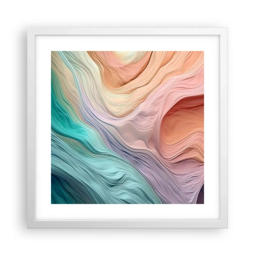 Poster în ramă albă - Valul curcubeu - 40x40 cm