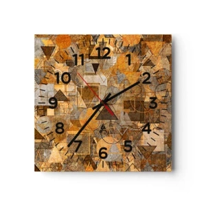 Ceas de perete - Ceas pe sticlă - Lumea băgată în formă - 40x40 cm