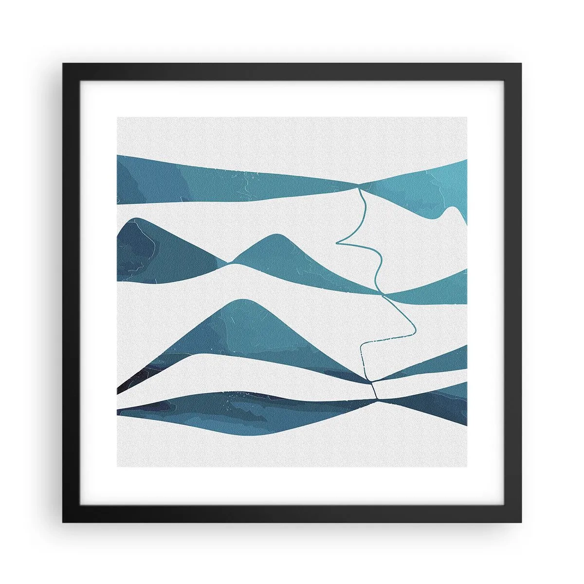Poster în ramă neagră - Abstracție: relație turcoaz - 40x40 cm