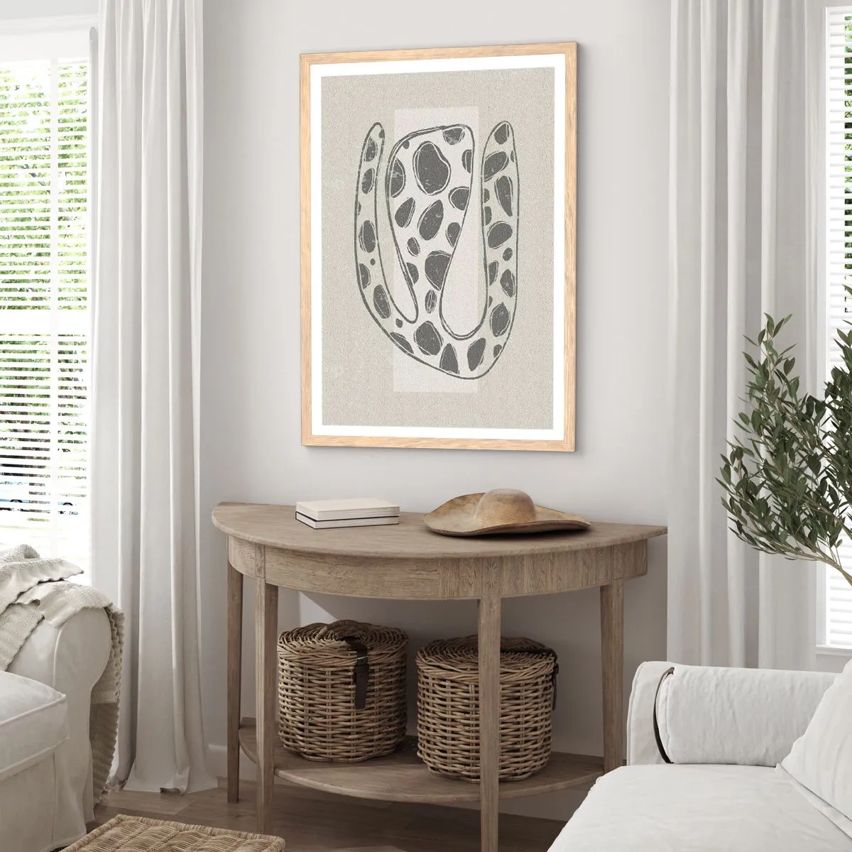 Poster în ramă de stejar deschis - O creatură bizară - 50x70 cm