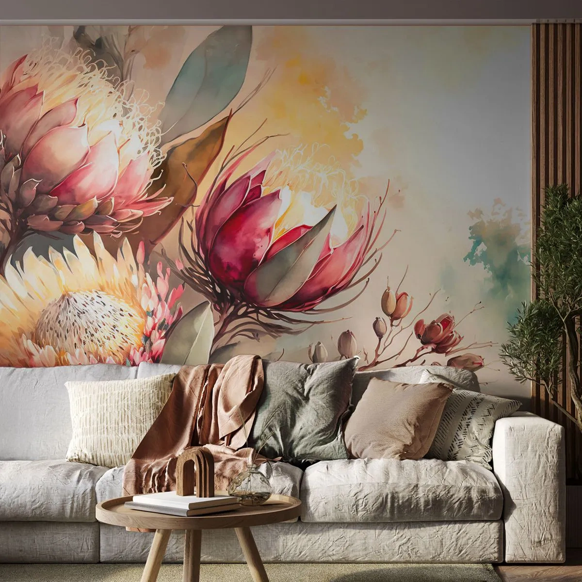Tapet Standard Eco - Profil și en face - Flori, Art Deco, Botanică - 350x256 cm