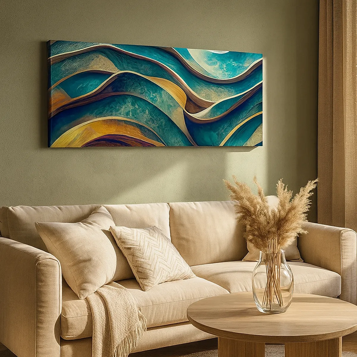 Tablou pe pânză - Meandre de albastru - 30x30 cm