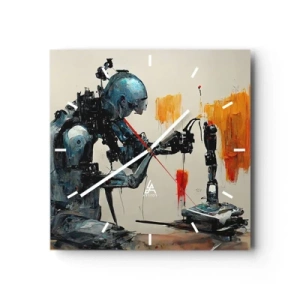 Ceas de perete - Ceas pe sticlă - Vine ziua de mâine..... - 30x30 cm