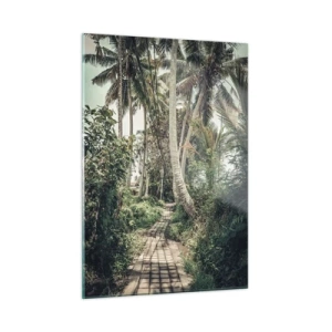 Tablou pe sticlă - Bulevardul cu palmieri - 50x70 cm