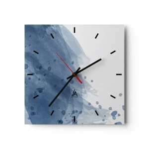 Ceas de perete - Ceas pe sticlă - Tul albastru - 30x30 cm