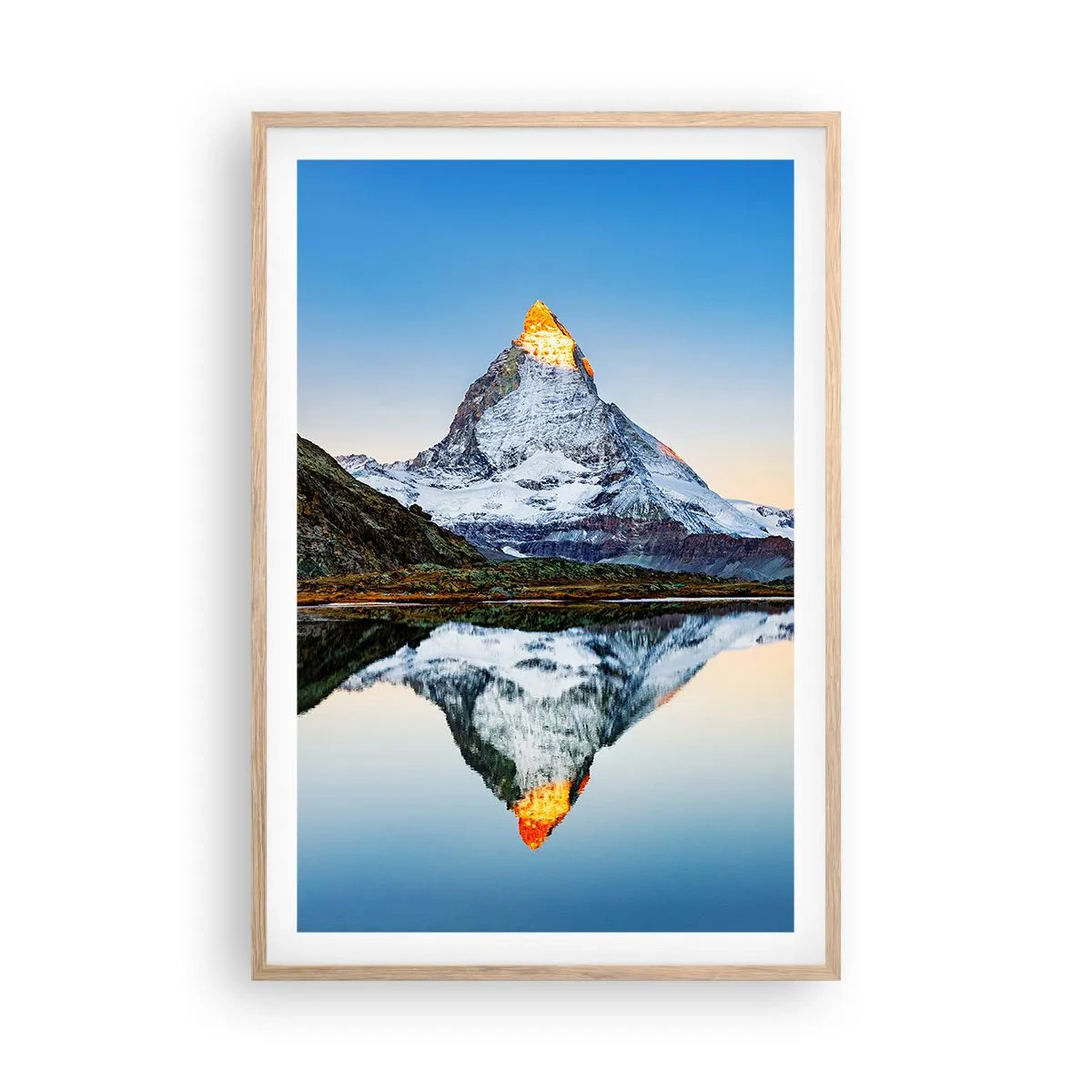 Poster în ramă de stejar deschis - Două lumi - 61x91 cm