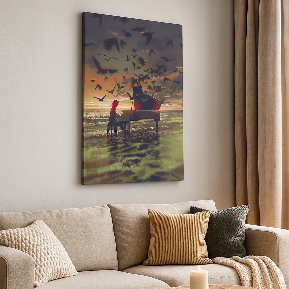 Tablou pe pânză - Concert pentru pian și valuri - 50x70 cm