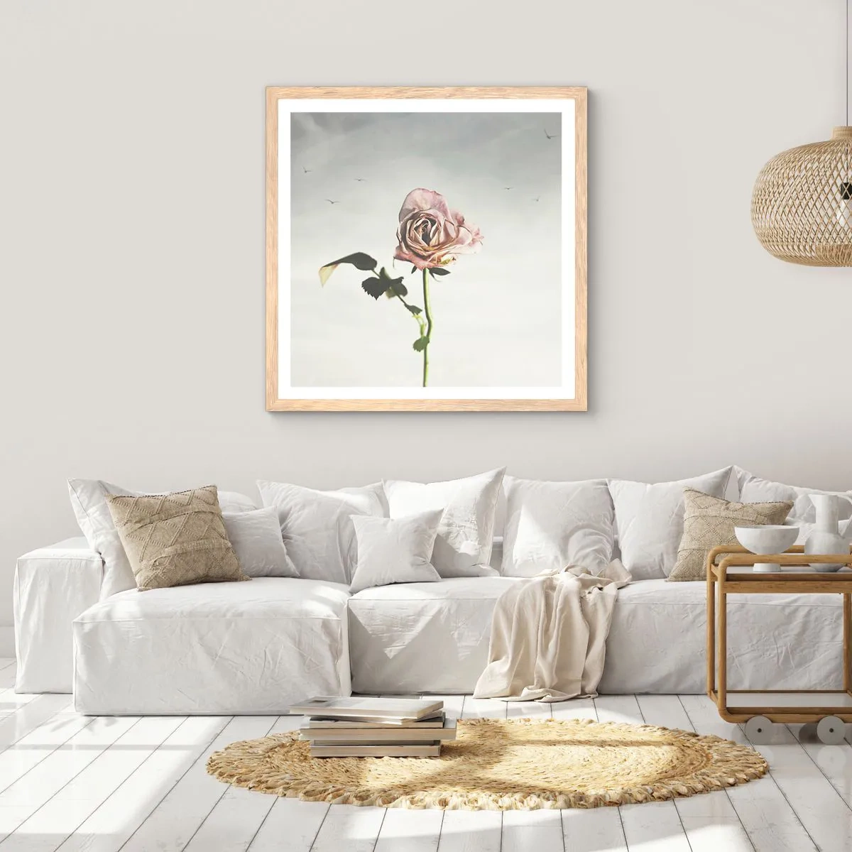 Poster în ramă de stejar deschis - Primăvara binevenită - 40x40 cm