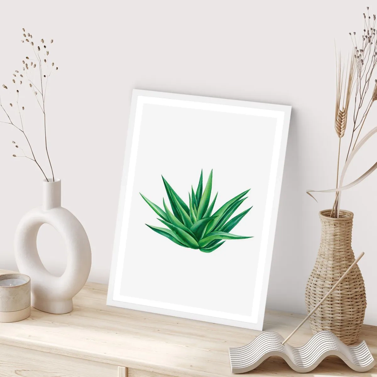 Poster în ramă albă - Verde - putere - viață - 50x70 cm