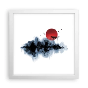 Poster în ramă albă - O vedere japoneză - 30x30 cm
