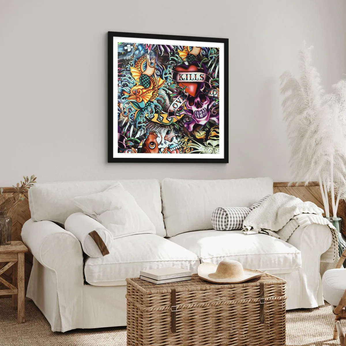 Poster în ramă neagră - Visul unui artist tatuator - 30x30 cm