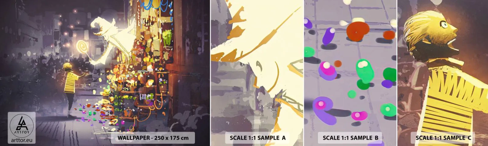 Mostră de Tapet Standard Eco - Vrăjitoria există - Abstracția, Fantezie, Pentru copii - 100x30 cm