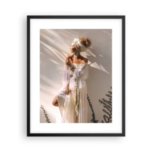 Poster în ramă neagră - Soarele și fata - 40x50 cm