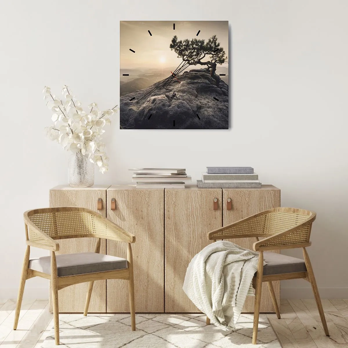 Ceas de perete - Ceas pe sticlă - Viața învinge întotdeauna - 30x30 cm