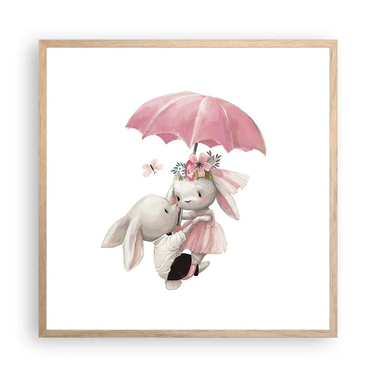 Poster în ramă de stejar deschis - Pur și simplu dragoste - 60x60 cm