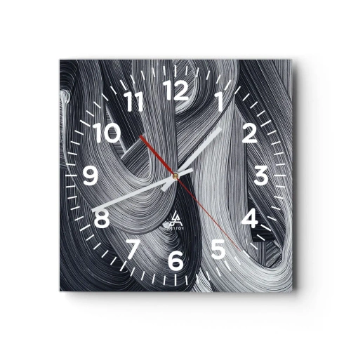 Ceas de perete - Ceas pe sticlă - Fluiditatea realității - 40x40 cm