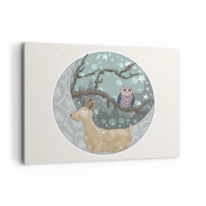 Tablou pe pânză - O noapte în pădure de poveste - 100x70 cm