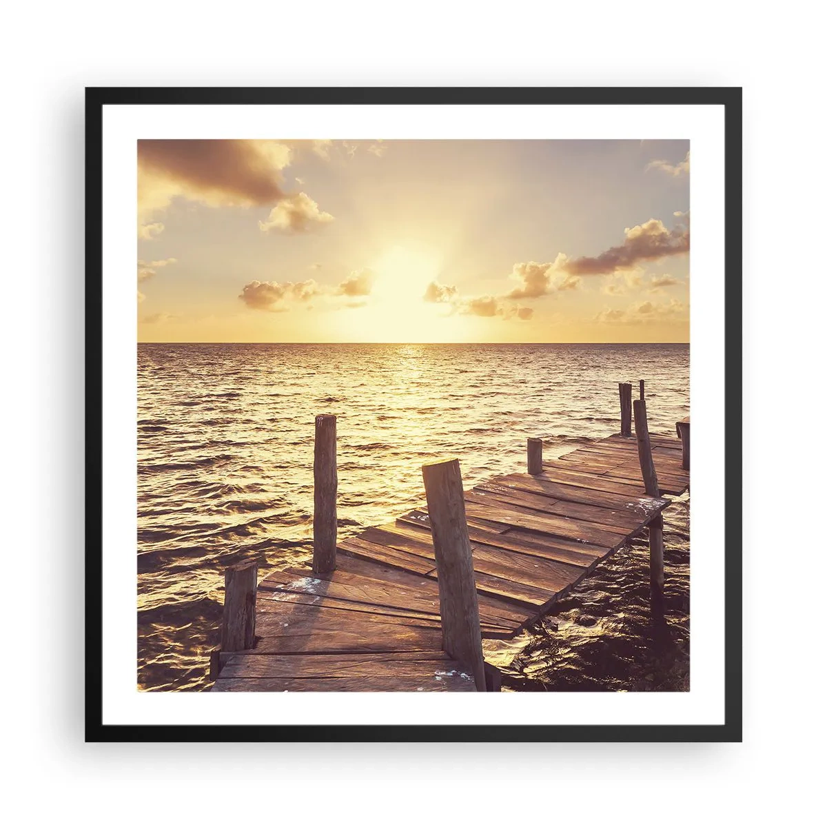 Poster în ramă neagră - Tărâmul de aur al blândeții - 60x60 cm