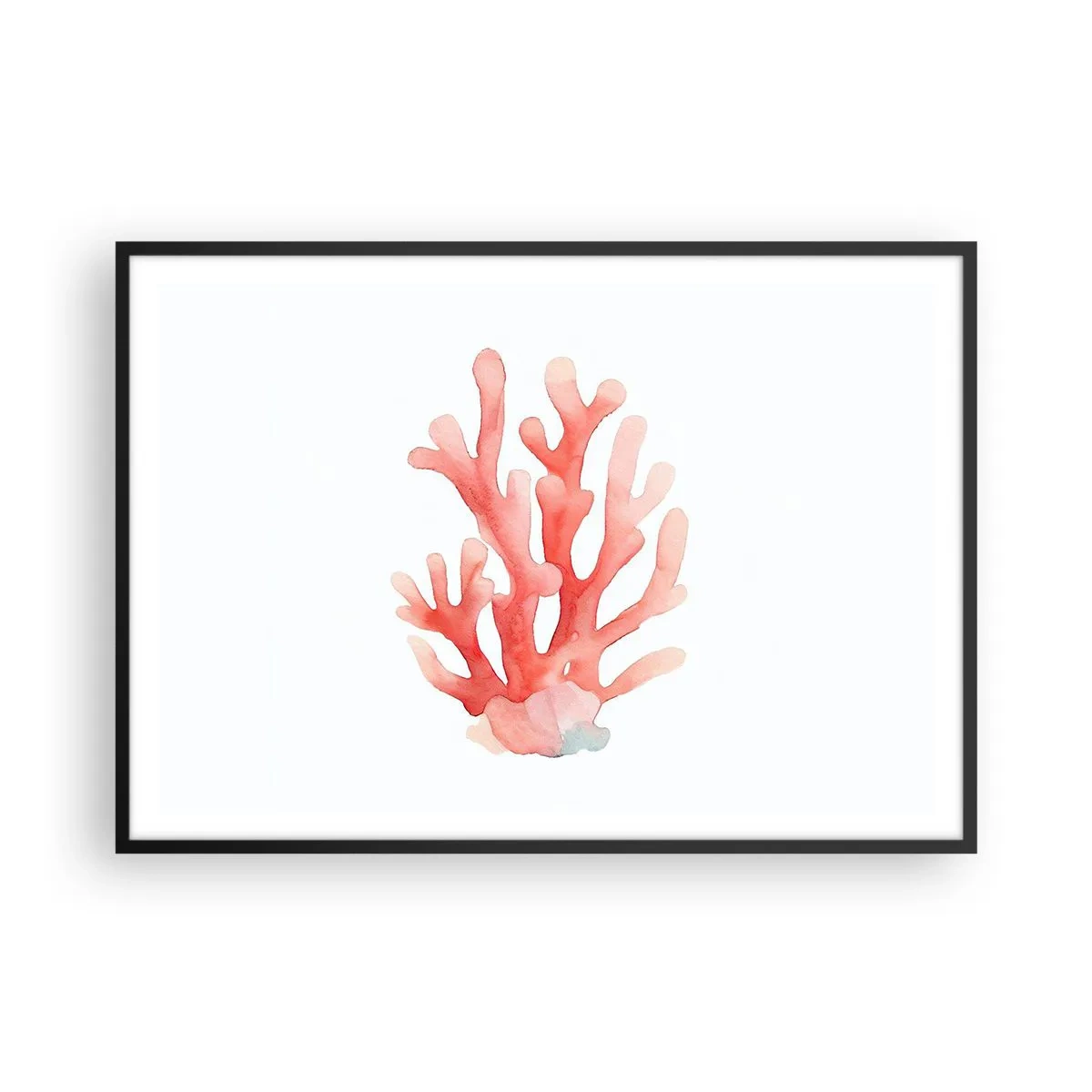 Poster în ramă neagră - Culoare de coral - 100x70 cm