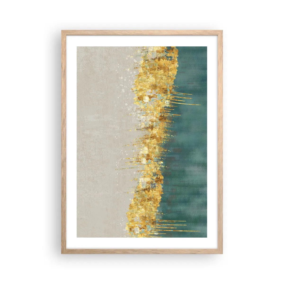 Poster în ramă de stejar deschis - Frontiera de aur - 50x70 cm