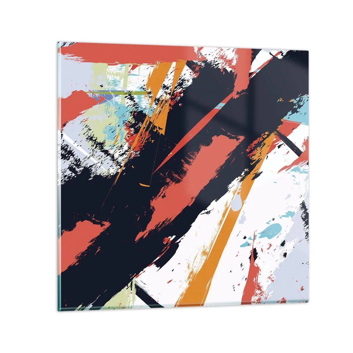 Tablou pe sticlă - Compoziție dinamică - 60x60 cm