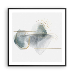 Poster în ramă neagră - Despre relația dintre gri și auriu - 60x60 cm