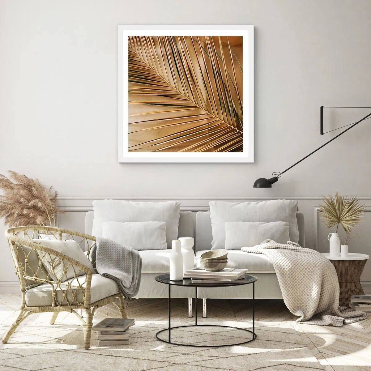 Poster în ramă albă - Colonadă naturală - 30x30 cm