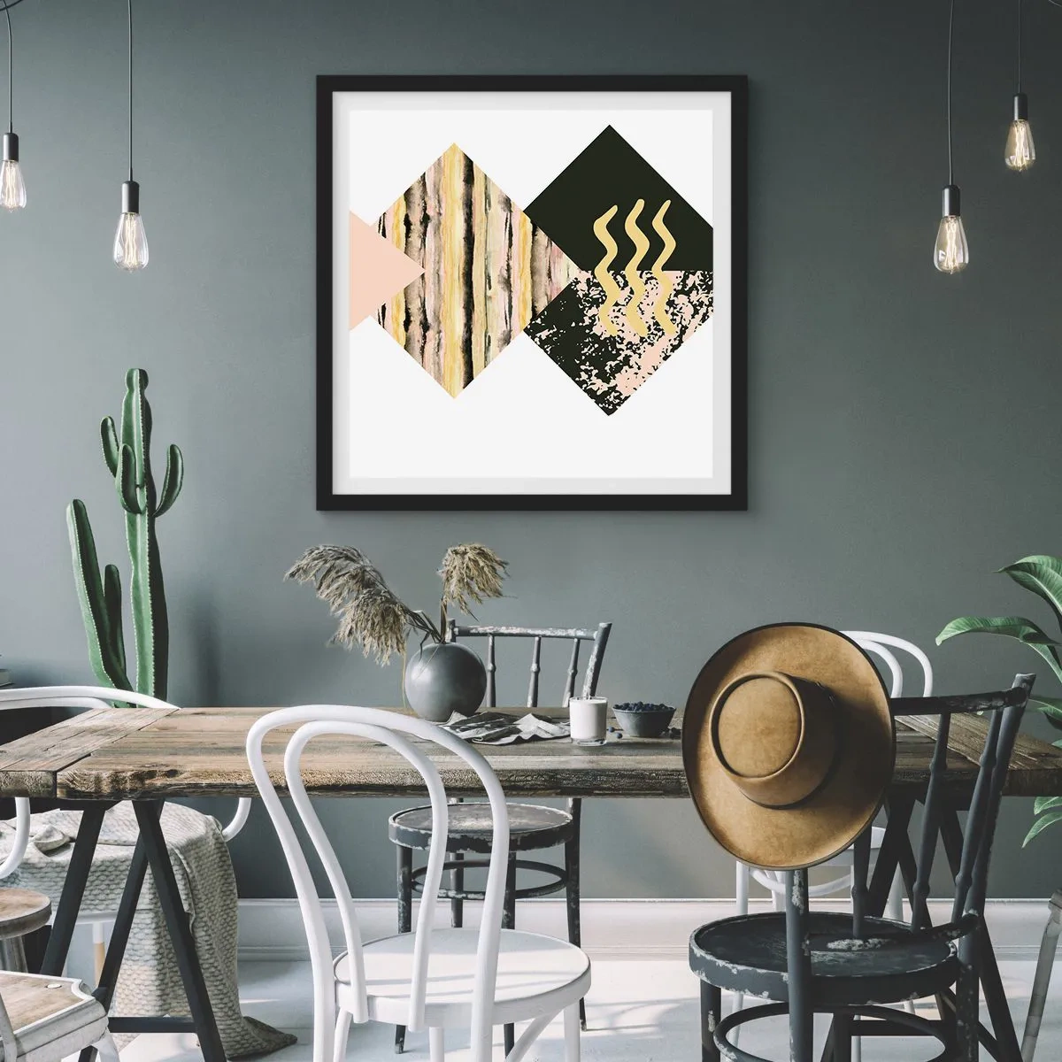 Poster în ramă neagră - Aparent simplu - 60x60 cm