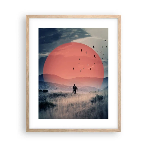 Poster în ramă de stejar deschis - Se simt bine acolo unde sunt - 40x50 cm