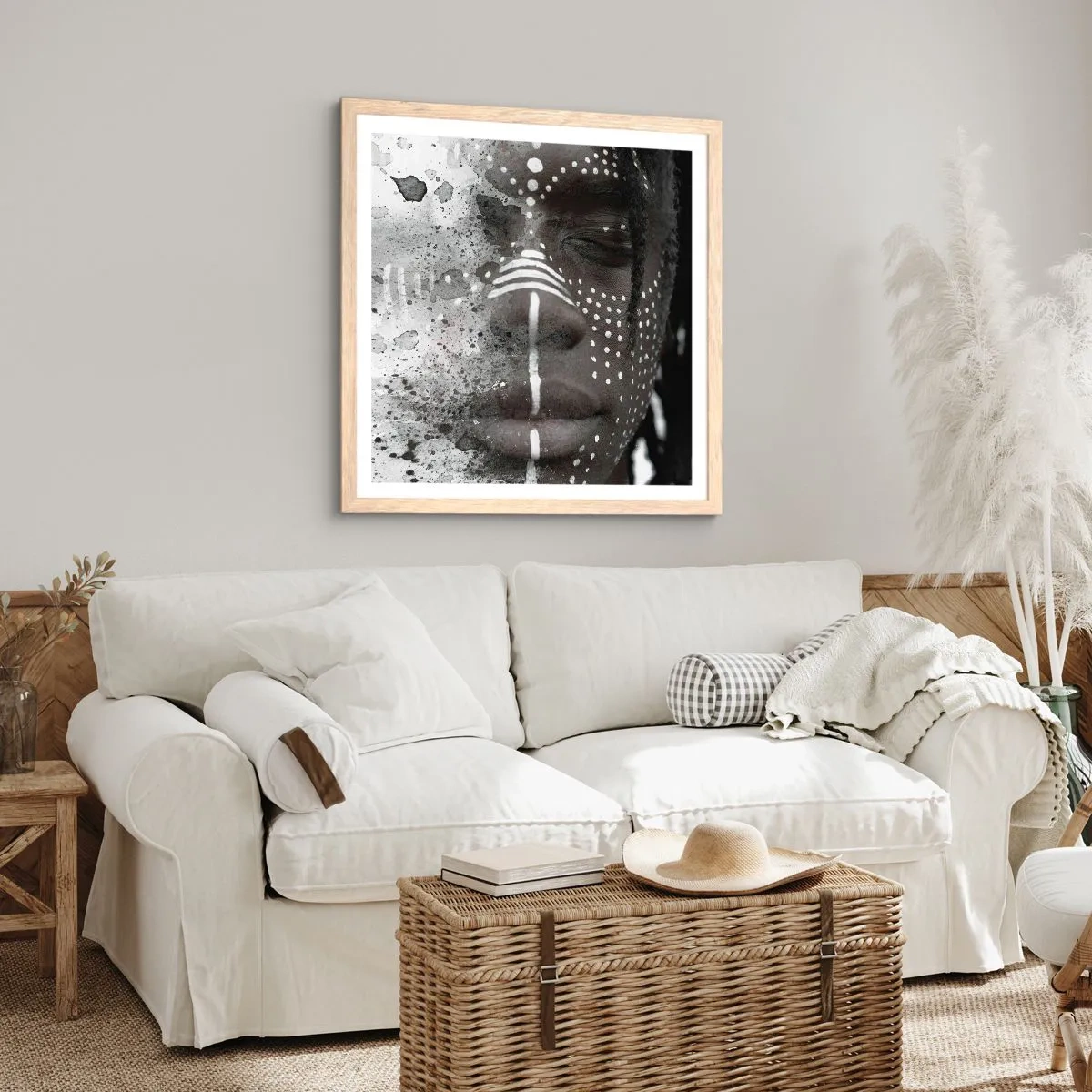 Poster în ramă de stejar deschis - Descoperă spiritul original - 40x40 cm