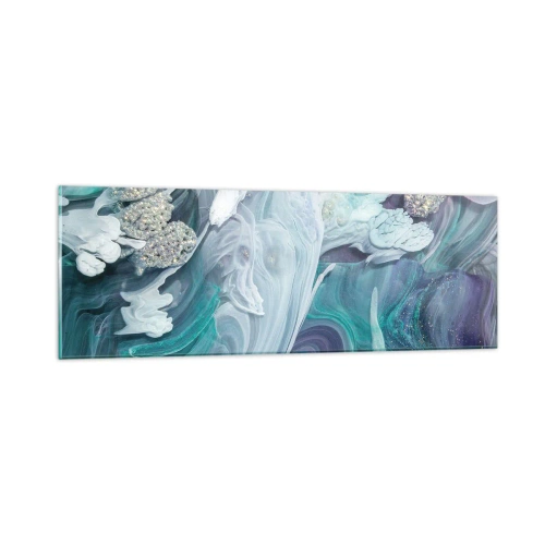 Tablou pe sticlă - Râuri de albastru - 90x30 cm