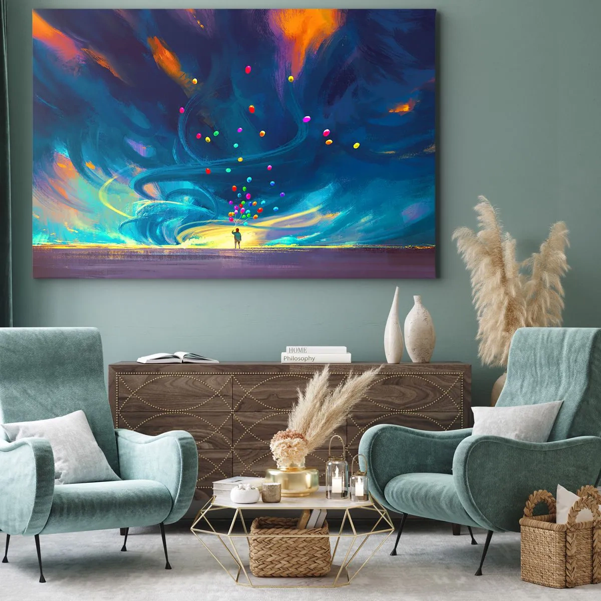 Tablou pe pânză - Pe un vânt albastru - 100x70 cm