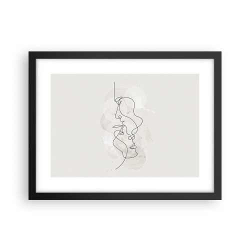 Poster în ramă neagră - Încurcați într-o îmbrățișare - 40x30 cm