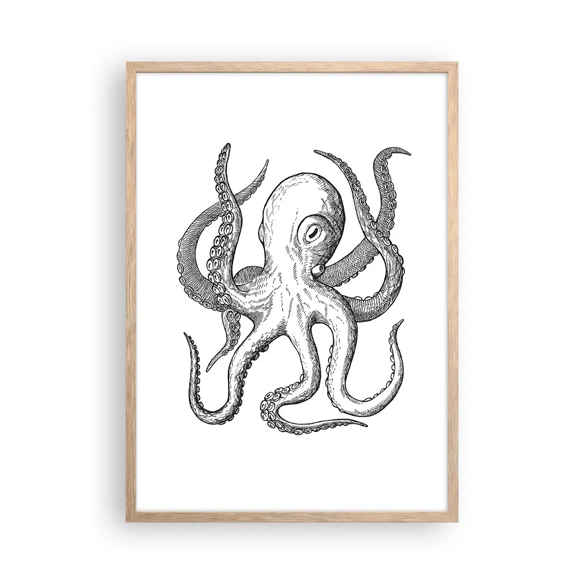 Poster în ramă de stejar deschis - Dansând cu valurile - 50x70 cm