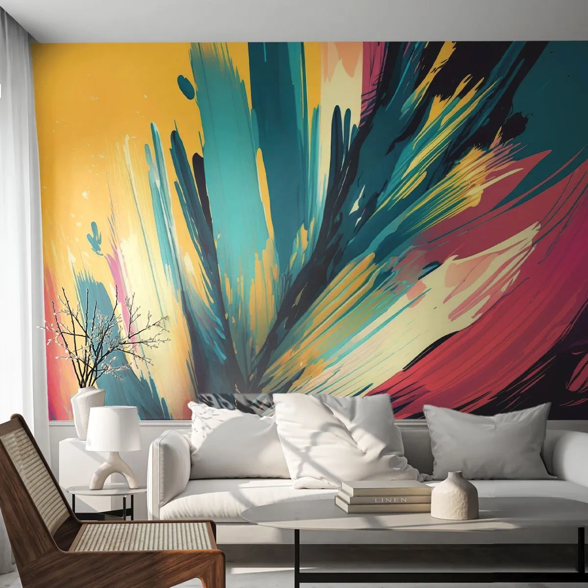 Tapet Premium Sand - Compoziția - o explozie de bucurie - Abstracţionism, Bucată, Modern - 100x70 cm