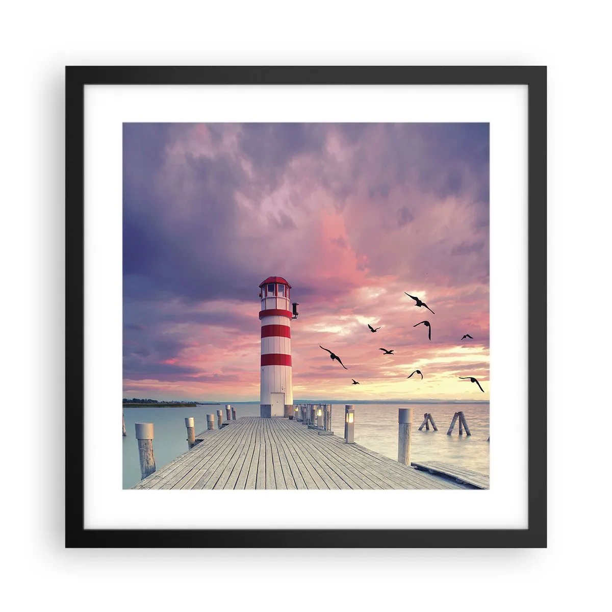 Poster în ramă neagră - Să ne întoarcem în port - 40x40 cm